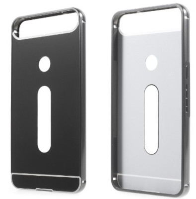 Други Бъмпъри за телефони Луксозен алуминиев бъмпър с твърд гръб огледален черен гръб за Huawei NEXUS 6P